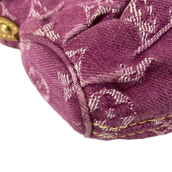 LOUIS VUITTON Mini Pleaty Fuchsia Monogram Denim Shoulder Bag - Picture 12 of 16